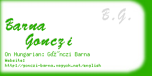 barna gonczi business card